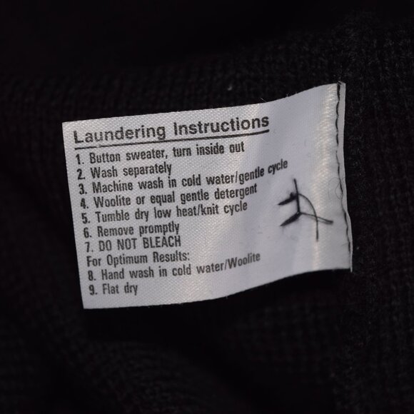 MILITARY EQUIPMENT Corporation Of America Black Wool Blend Cardigan Size 40L/M - Picture 6 of 8